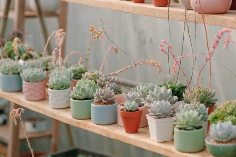 apartment friendly succulent shelves